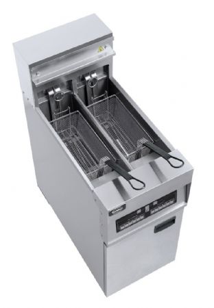 Friteuse professionnelle sur coffre triphasé 2 cuves de 12,5 L 2 paniers - Combisteel - 7509.0010
