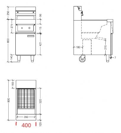 Friteuse professionnelle sur coffre triphasé 2 cuves de 12,5 L 2 paniers - Combisteel - 7509.0010