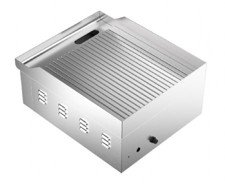 Plaque à snacker à poser en inox rainurée Monophasé 2 kW - Combisteel - 7518.0145