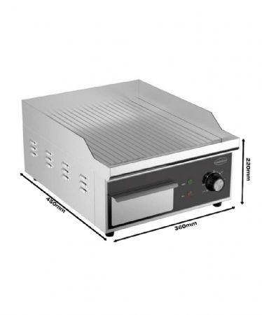 Plaque à snacker à poser en inox rainurée Monophasé 2 kW - Combisteel - 7518.0145