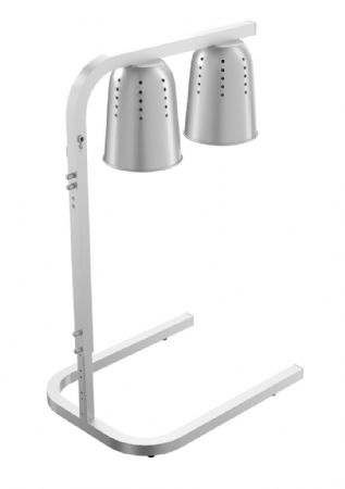Lampe chauffante double hauteur rglable - couleur argent