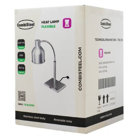 Lampe chauffante compacte 0,25 kW avec lampe rotative à 360° - Combisteel - 7518.0190