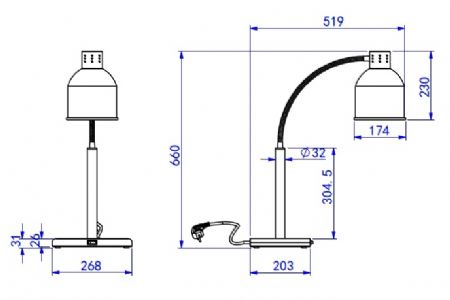 Lampe chauffante flexible - couleur argent
