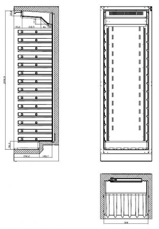 Cave à vin 1 porte vitrée 325 L positive - Combisteel - 7525.0040