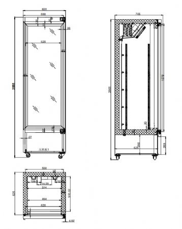 Armoire à boissons 1 porte vitrée noire 387 L positive - Combisteel - 7526.0005