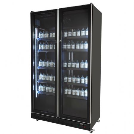 Armoire à boissons 2 portes vitrées noire 758 L positive - Combisteel - 7526.0010