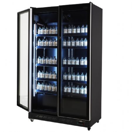 Armoire à boissons 2 portes vitrées noire 758 L positive - Combisteel - 7526.0010