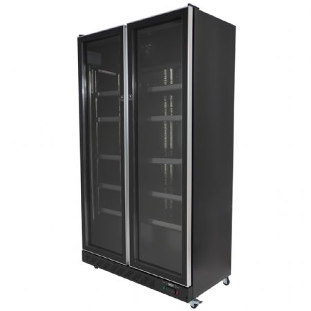 Armoire à boissons 2 portes vitrées noire 758 L positive - Combisteel - 7526.0010