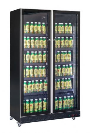 Armoire à boissons 2 portes vitrées noire 758 L positive - Combisteel - 7526.0010