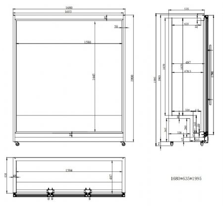 Armoire à boissons 3 portes vitrées noire 1173 L positive - Combisteel - 7526.0015