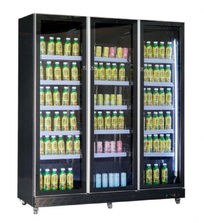 Armoire à boissons 3 portes vitrées noire 1173 L positive - Combisteel - 7526.0015