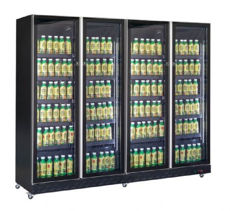 Armoire à boissons 4 portes vitrées noire 1608 L positive - Combisteel - 7526.0020