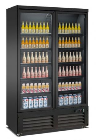 Armoire à boissons 2 portes vitrées noire 1000 L positive - Combisteel - 7526.0105