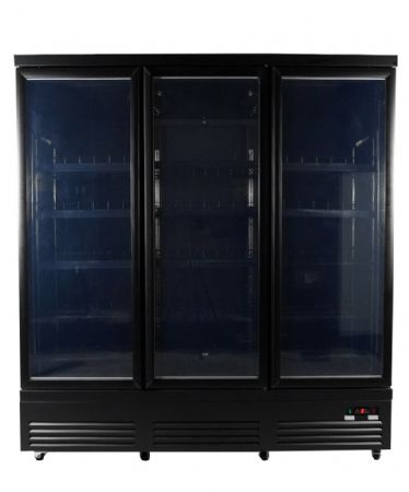 Vitrine murale de supermarché noire 3 portes vitrées positive 1880 mm - Combisteel - 7526.0110
