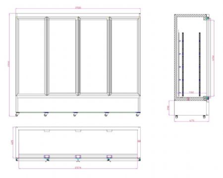 Armoire à boissons 4 portes vitrées noire 2000 L positive - Combisteel - 7526.0115