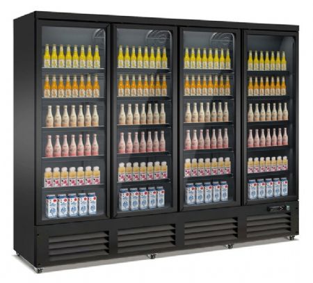 Armoire à boissons 4 portes vitrées noire 2000 L positive - Combisteel - 7526.0115