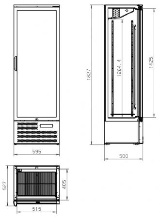 Armoire à Boissons 1 porte vitrée Noire 293 L positive - Combisteel - 7526.0300
