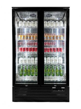 Armoire à Boissons 2 portes vitrées Noire 420 L positive - Combisteel - 7526.0305