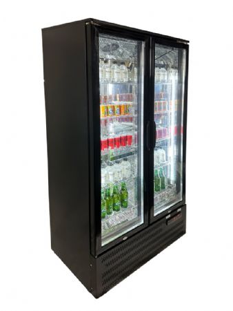 Armoire à Boissons 2 portes vitrées Noire 420 L positive - Combisteel - 7526.0305