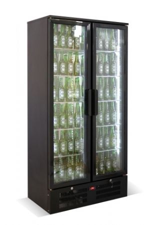 Armoire à Boissons 2 portes vitrées Noire 420 L positive - Combisteel - 7526.0305