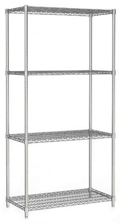 Rayonnage chromé 4 étagères 900x450x1800 mm - Combisteel - 7530.0005 Rayonnage chromé 4 étagères 900x450x1800 mm - Combisteel - 7530.0005