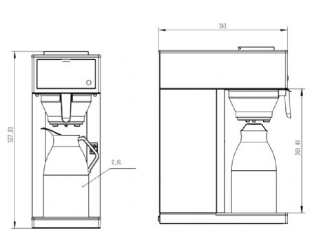 Percolateur avec thermos isotherme de 2 litres 1,9 kW - Combisteel - 7535.0015