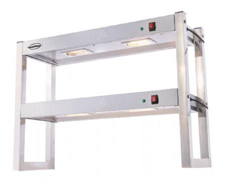 Rampe chauffante halogène 2 niveaux 1,2 kW 4 éléments 900x300x650 mm - Combisteel - 7539.0045