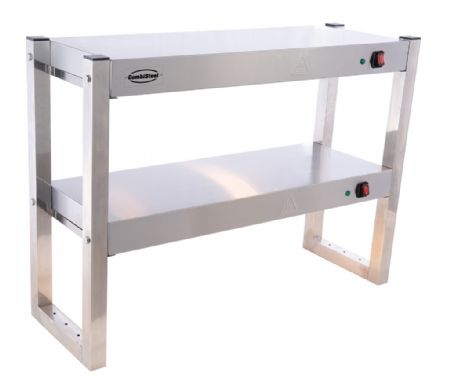 Rampe chauffante halogène 2 niveaux 1,2 kW 4 éléments 900x300x650 mm - Combisteel - 7539.0045