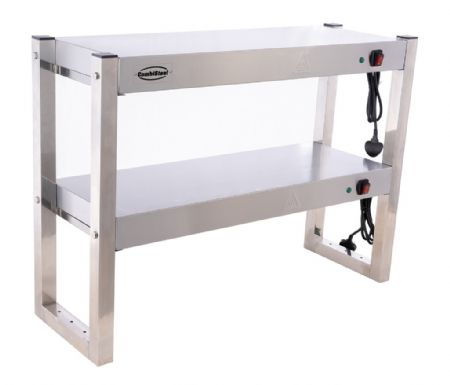 Rampe chauffante halogène 2 niveaux 1,2 kW 4 éléments 900x300x650 mm - Combisteel - 7539.0045