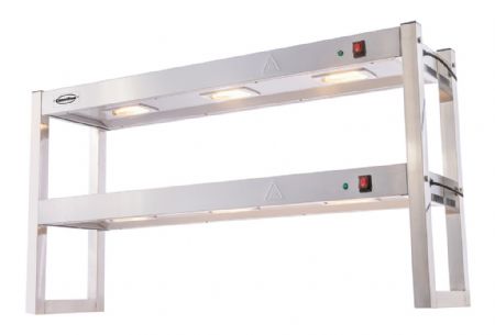Rampe chauffante halogène 2 niveaux 1,8 kW 6 éléments 1200x300x650 mm - Combisteel - 7539.0050