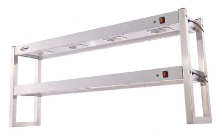 Rampe chauffante halogène 2 niveaux 2,4 kW 8 éléments 1500x300x650 mm - Combisteel - 7539.0055