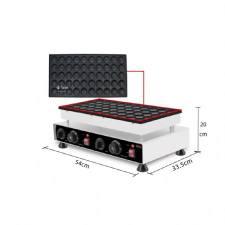 Crêpière professionnelle 50 mini-crêpes Ø 4,3 cm acier inoxydable Monophasé - Combisteel - 7540.0010