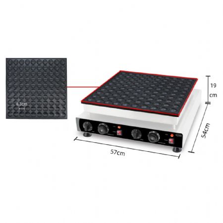 Crêpière professionnelle 100 mini-crêpes Ø 4 cm acier inoxydable Monophasé - Combisteel - 7540.0015