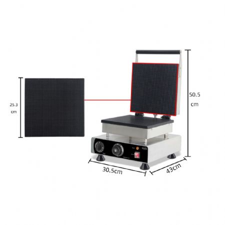 Gaufrier professionnel Monophasé acier inoxydable gaufres au sirop carrées 253x253x3 mm - Combisteel - 7540.0040