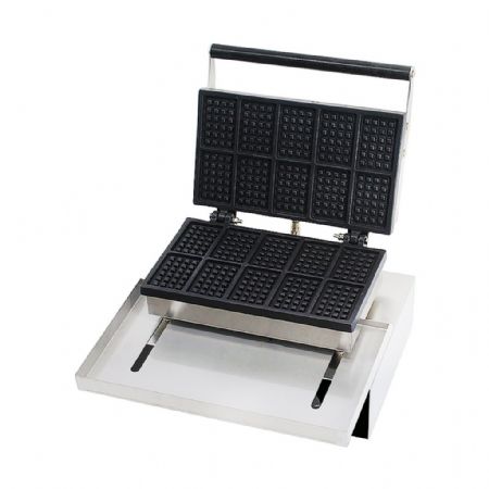 Gaufrier professionnel Monophasé acier inoxydable 10 gaufres de Bruxelles 81x55x14 mm - Combisteel - 7540.0065