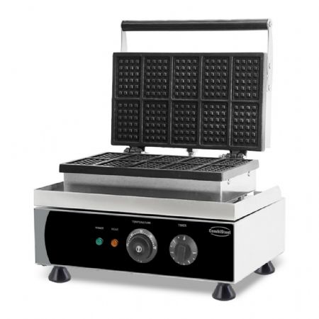 Gaufrier professionnel Monophasé acier inoxydable 10 gaufres de Bruxelles 81x55x14 mm - Combisteel - 7540.0065 Gaufrier professionnel Monophasé acier inoxydable 10 gaufres de Bruxelles 81x55x14 mm - Combisteel - 7540.0065