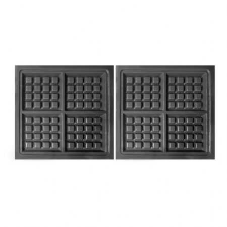 Gaufrier professionnel Monophasé acier inoxydable rotatif 4 gaufres de Bruxelles 88x88x26 mm - Combisteel - 7540.0075