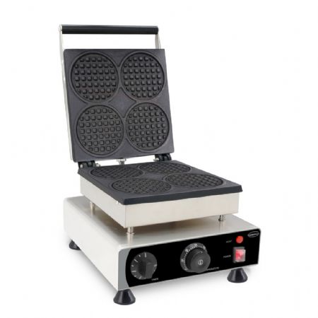 Gaufrier professionnel Monophasé acier inoxydable 4 gaufres rondes 112x112x16 mm - Combisteel - 7540.0080