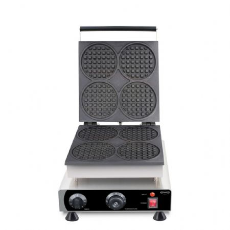 Gaufrier professionnel Monophasé acier inoxydable 4 gaufres rondes 112x112x16 mm - Combisteel - 7540.0080