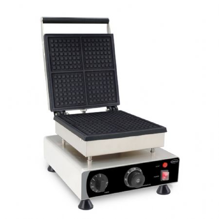 Gaufrier professionnel Monophasé acier inoxydable 4 gaufres carrées 113x113x16 mm - Combisteel - 7540.0085