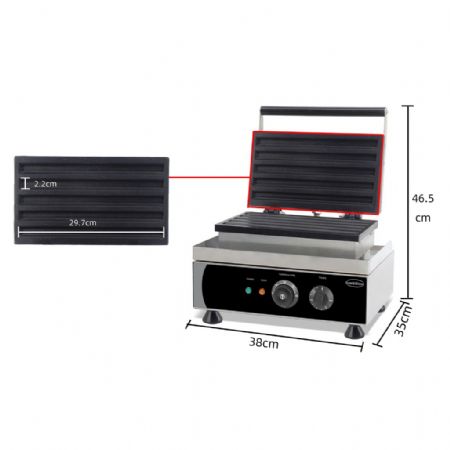 Gaufrier professionnel Monophasé acier inoxydable 5 gaufres churros 297x22x20 mm - Combisteel - 7540.0095