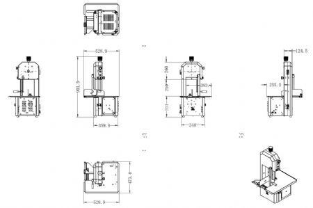 Scie à os professionnelle en inox 0,75 kW monophasée avec lame 1650 mm - Combisteel - 7541.0035