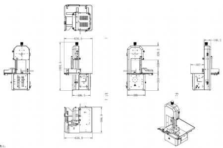 Scie à os professionnelle en inox lame 2020 mm 1,5 kW monophasée - Combisteel - 7541.0040