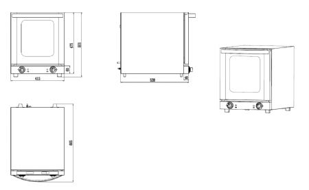 Four  convection 4x1/2 GN  poser monophas inox - 415x600x502 mm