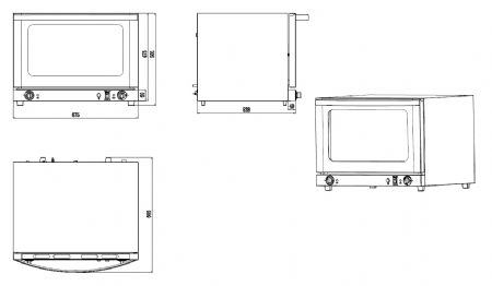 Four  convection pro avec humidificateur et 4 GN 1/1  poser