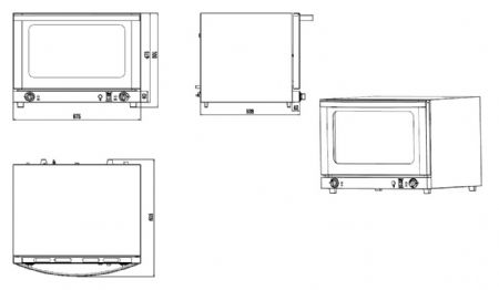 Four à convection professionnel Monophasé 65 L 4 niveaux commandes bouton rotatif - Combisteel - 7543.0020