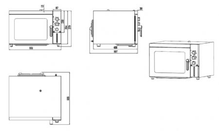 Four à convection professionnel Monophasé 30 L 4 niveaux commandes bouton rotatif - Combisteel - 7543.0040