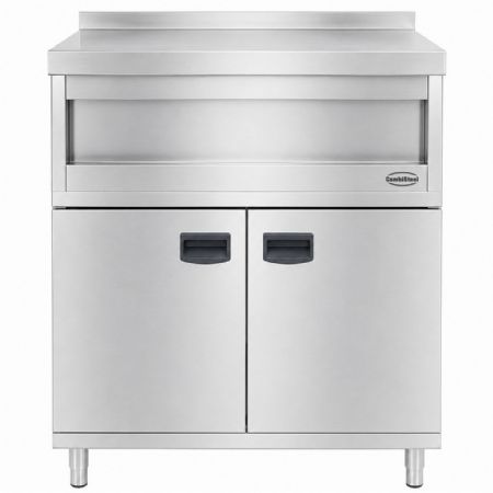 Meuble bas de rangement inox avec 2 portes et dosseret - Combisteel - 7545.0045