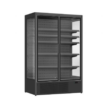 Vitrine murale de supermarché noire 2 portes vitrées positive 1330 mm - Combisteel - 7550.0110 Vitrine murale de supermarché noire 2 portes vitrées positive 1330 mm - Combisteel - 7550.0110
