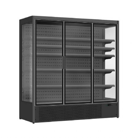 Vitrine murale de supermarché noire 3 portes vitrées positive 1955 mm - Combisteel - 7550.0115 Vitrine murale de supermarché noire 3 portes vitrées positive 1955 mm - Combisteel - 7550.0115